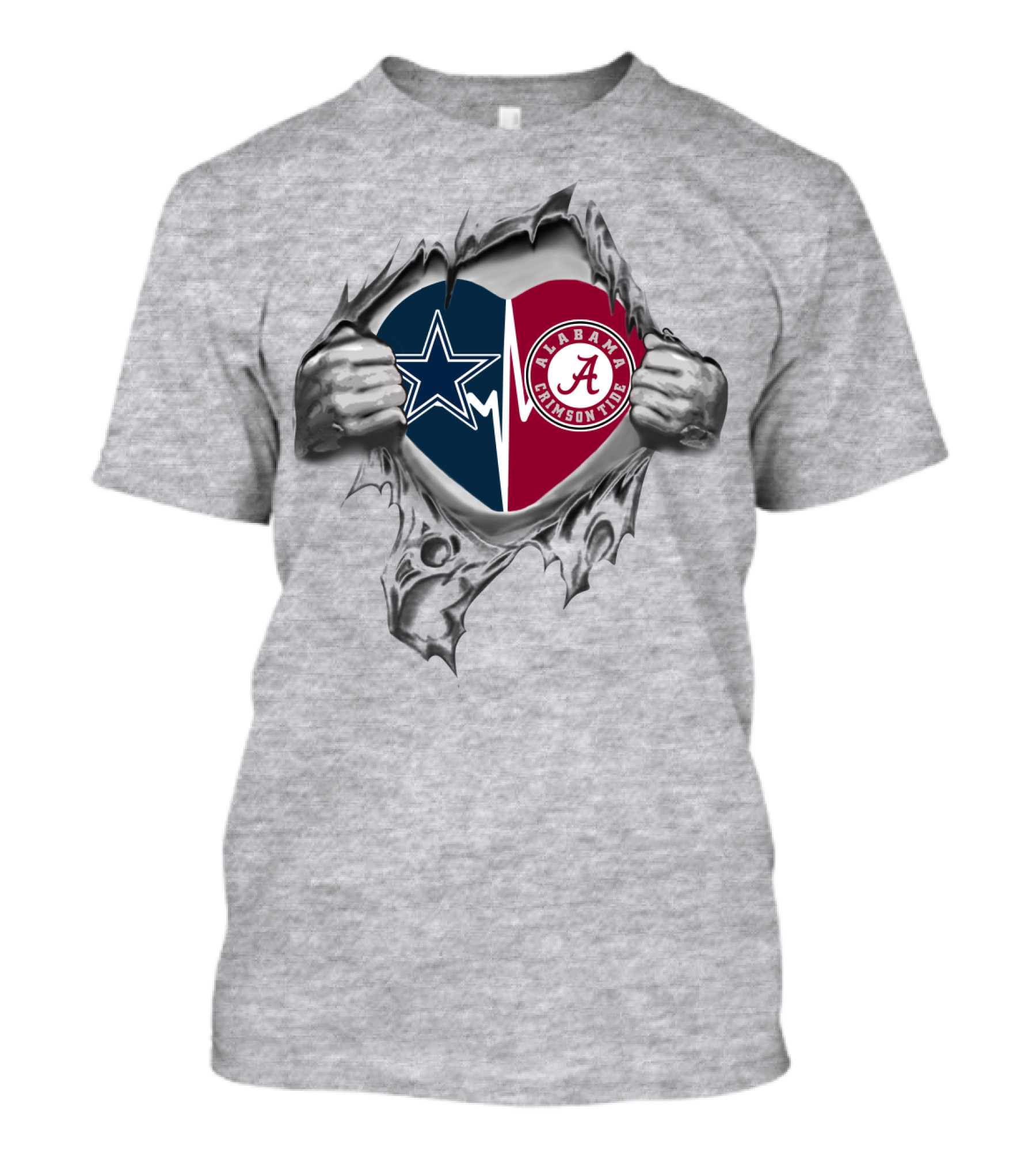 Cowboys Alabama Crimson Tide Heart T-Shirt