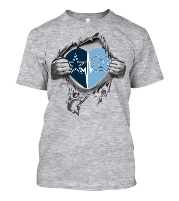 Cowboys Star Tar Heels Heartbeat Loyalty T-Shirt