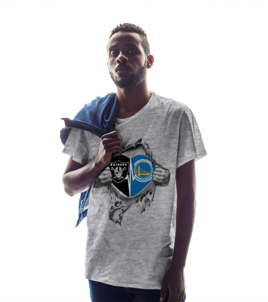 Raiders Warriors It's In My Heart Raiders Golden State Warriors T-Shirt