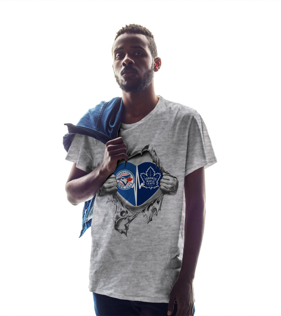 Toronto Blue Jays Toronto Maple Leafs Heart Loyal Fans T-Shirt