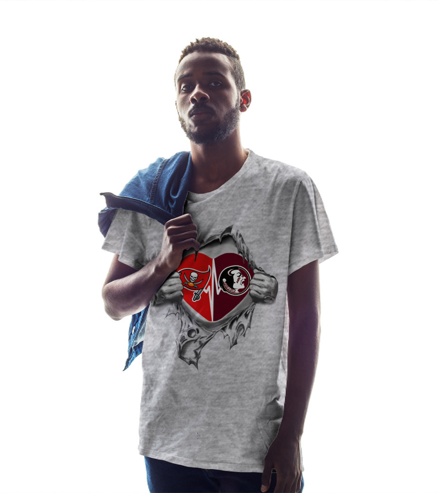 Buccaneers Seminoles Heartbeat Loyalty Unveiled T-Shirt