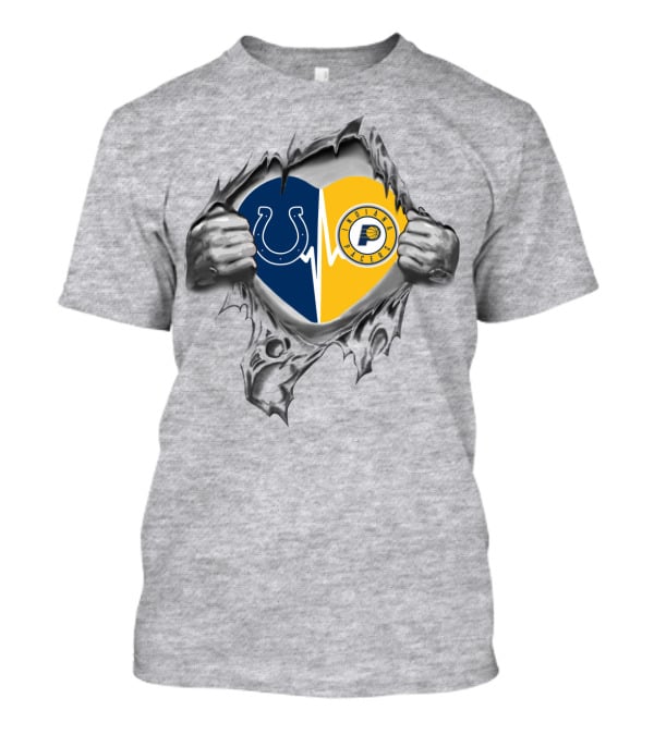 Colts Pacers Heartbeat Passion Fans Love Indiana Sports Teams T-Shirt