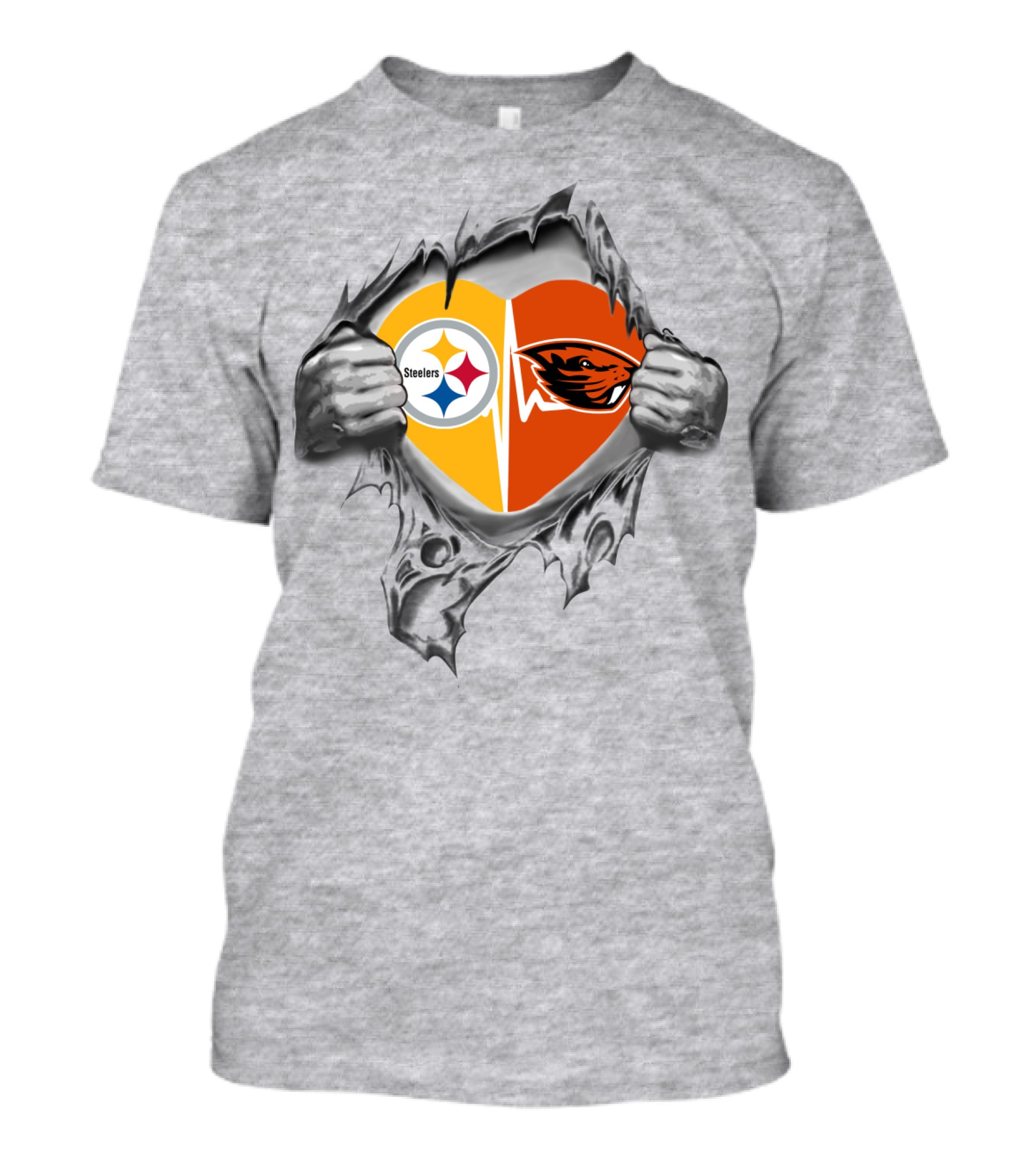 Steelers Beavers Heart Dual Loyalty Fan Passion T-Shirt