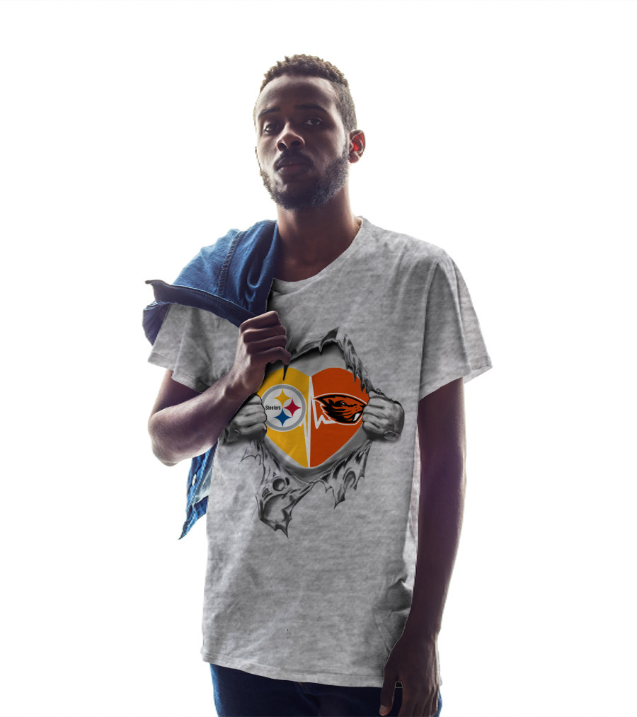 Steelers Beavers Heart Dual Loyalty Fan Passion T-Shirt