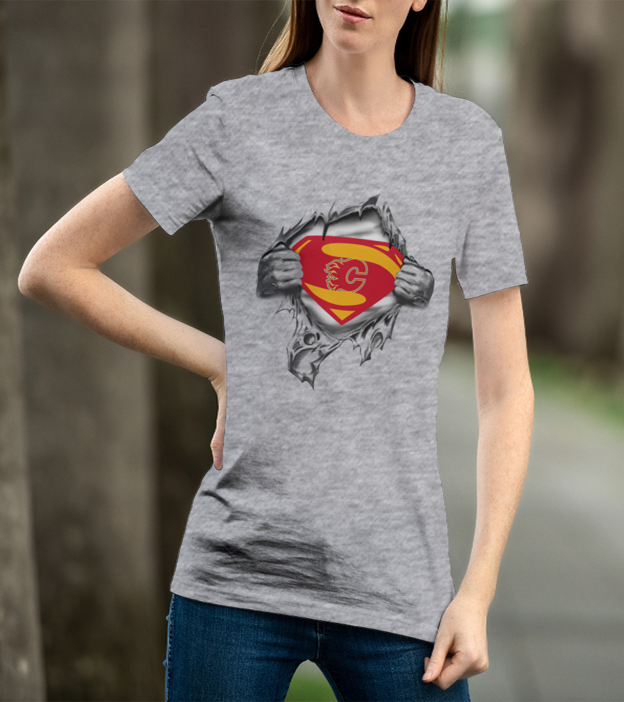 Calgary Flames Superman Logo Mashup T-Shirt