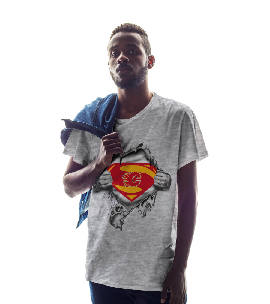 Calgary Flames Superman Logo Mashup T-Shirt