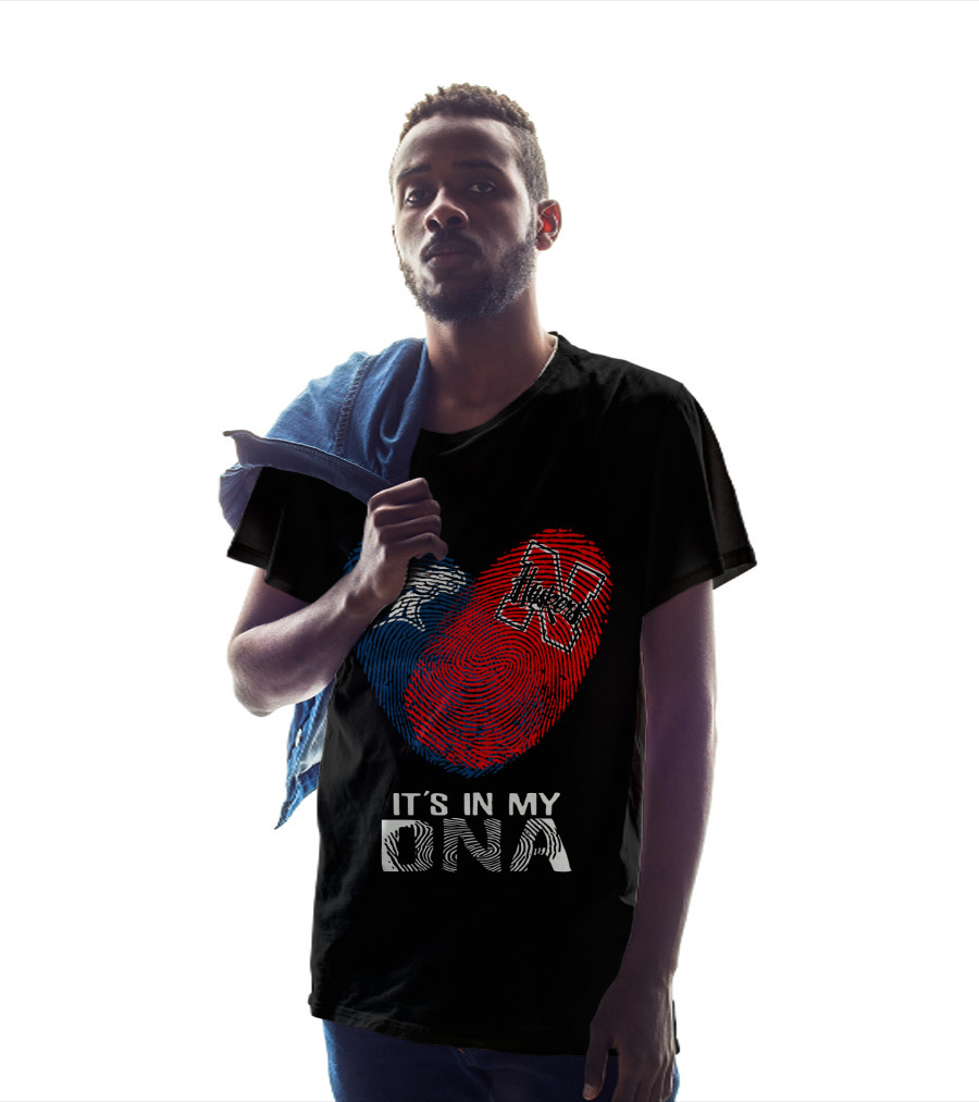 Broncos Huskers It's In My DNA Fingerprint Heart T-Shirt