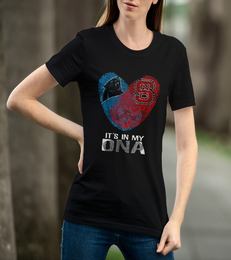 Panthers NC State It's In My DNA Fingerprint Heart T-Shirt