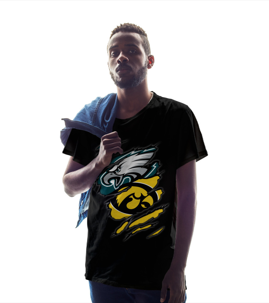 Eagles Iowa Hawkeyes Logo Mashup T-Shirt