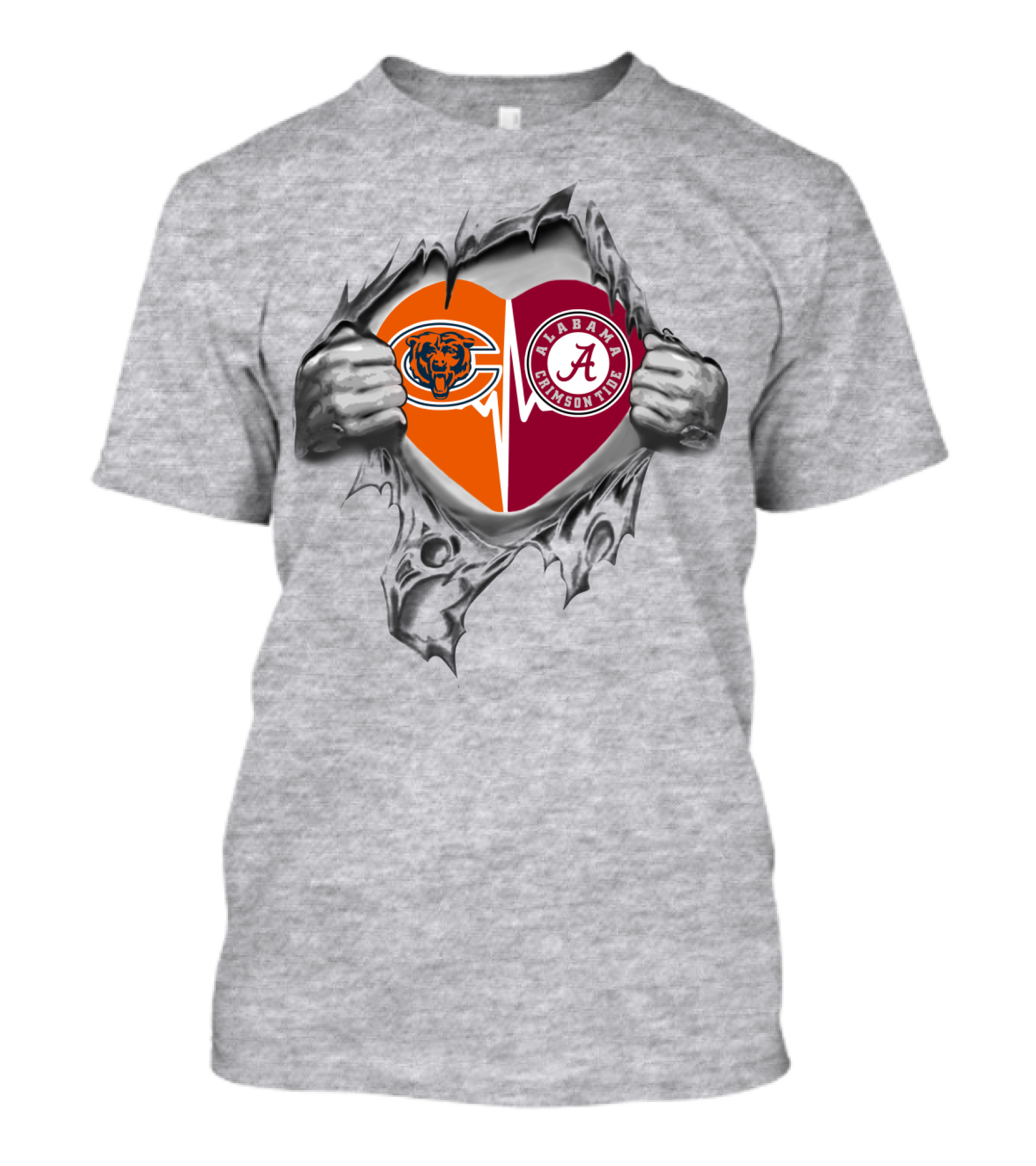 Bears Chicago Alabama Crimson Tide Heart T-Shirt
