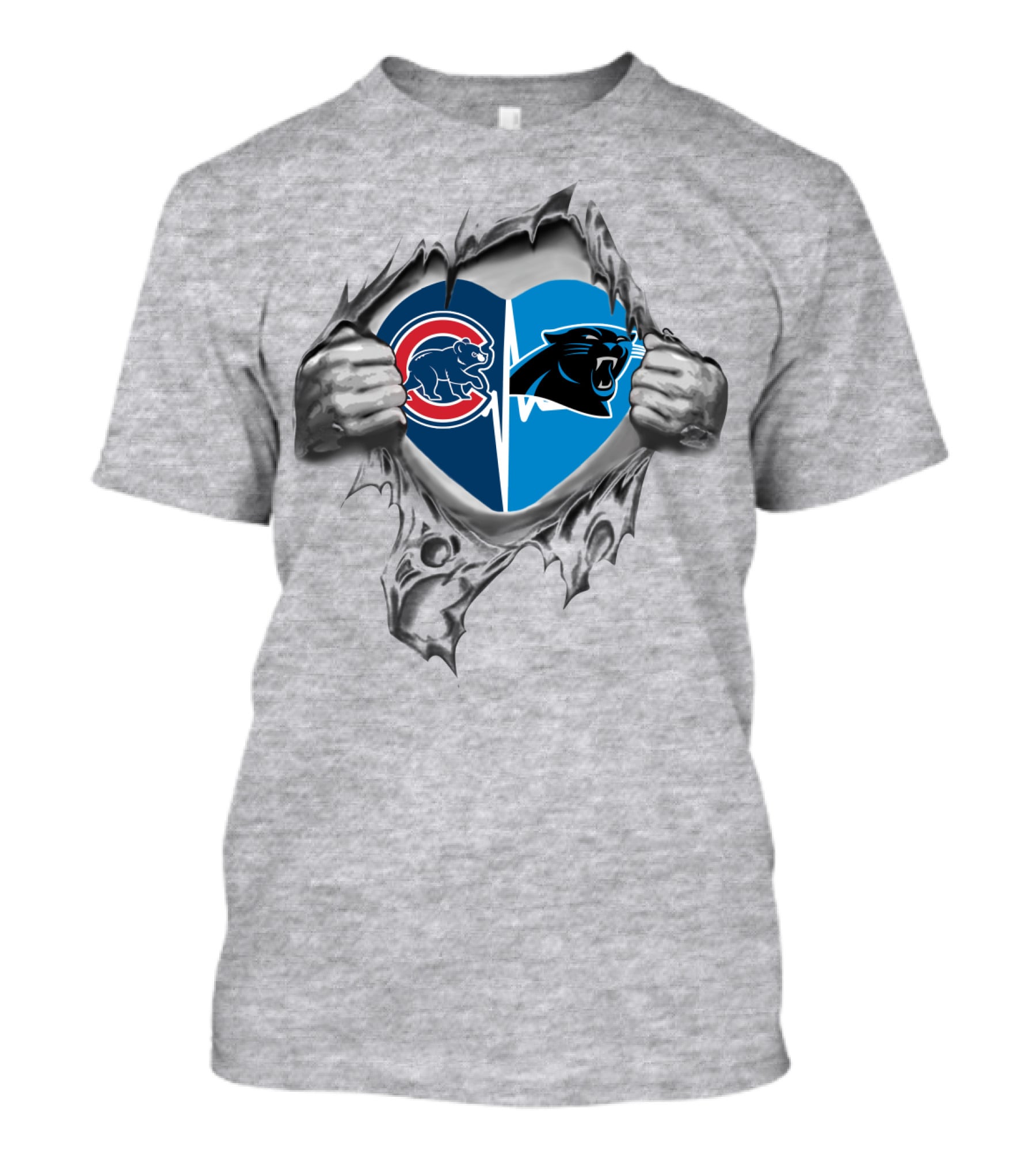 Cubs Panthers Heart Ripped T-Shirt