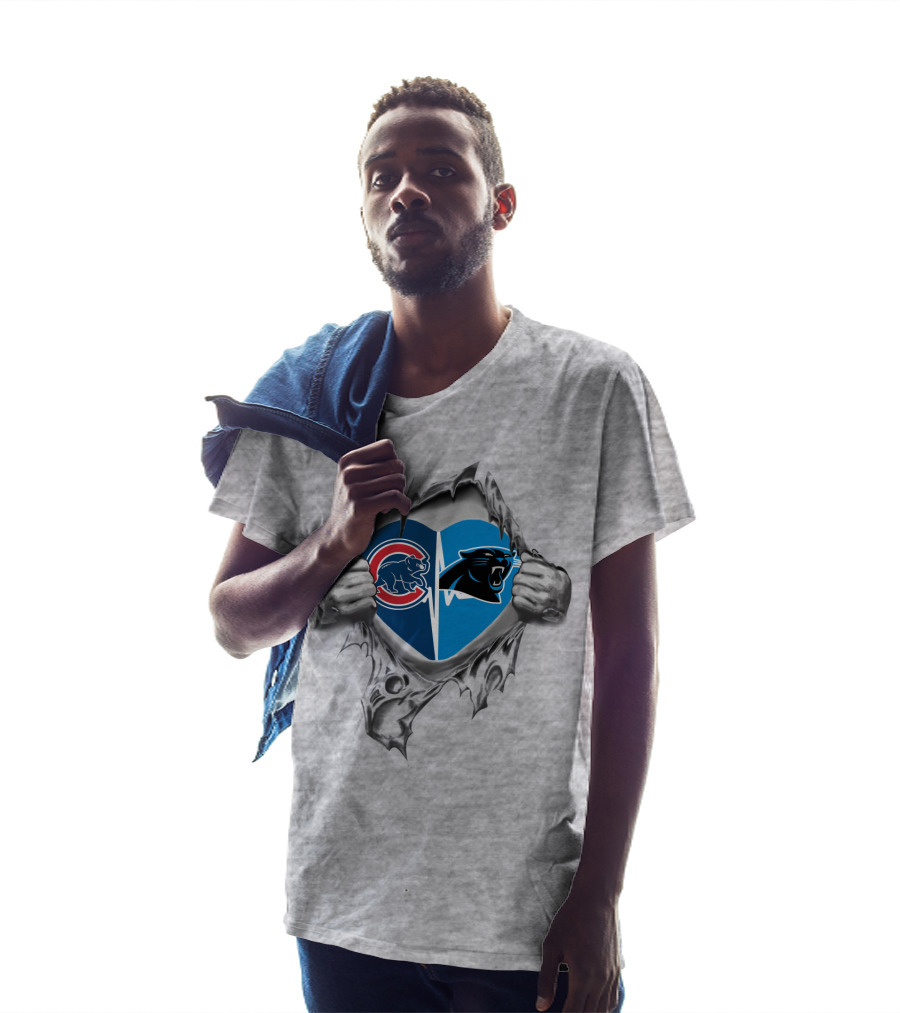 Cubs Panthers Heart Ripped T-Shirt
