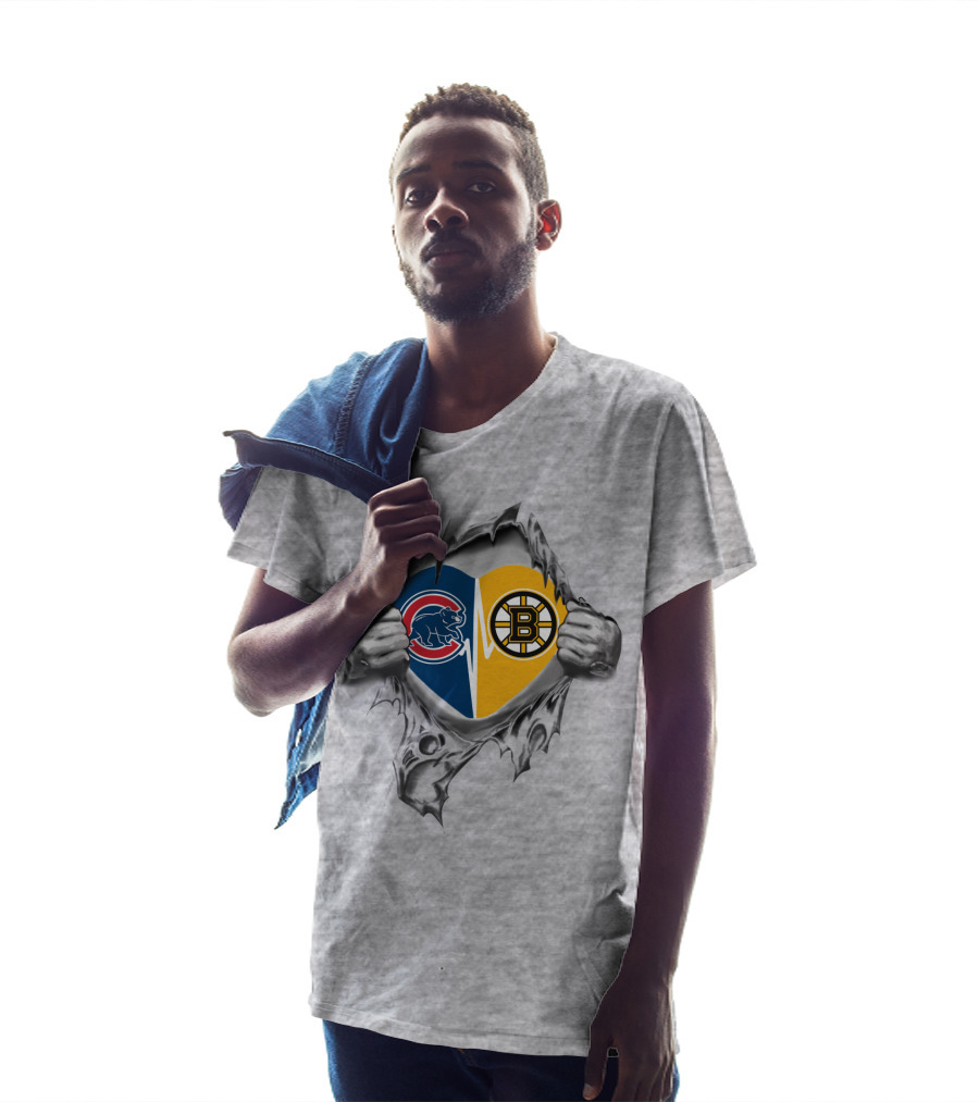 Cubs Bruins Heart Emblem Integration T-Shirt