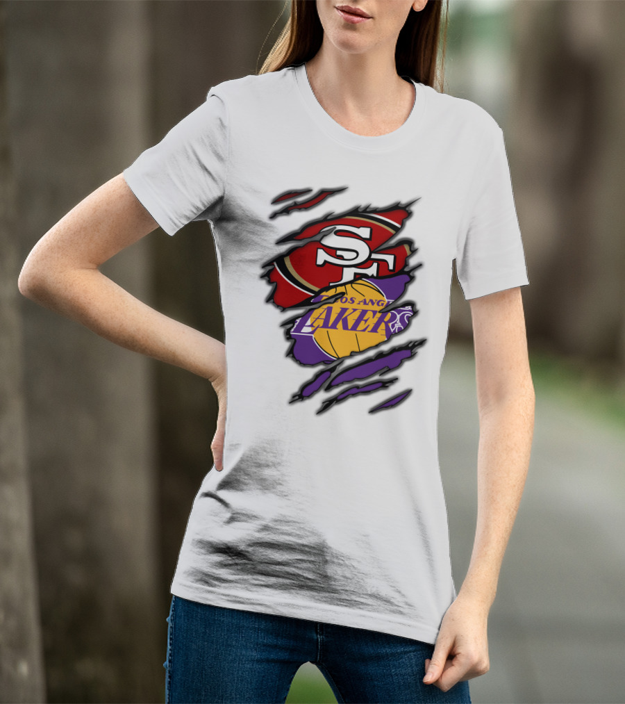 San Francisco 49ers Los Angeles Lakers Crossover T-Shirt