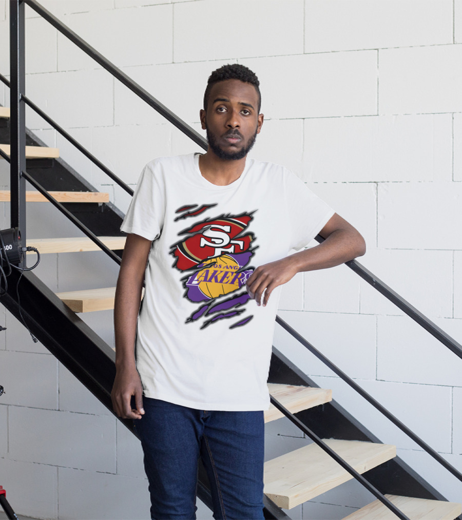 San Francisco 49ers Los Angeles Lakers Crossover T-Shirt
