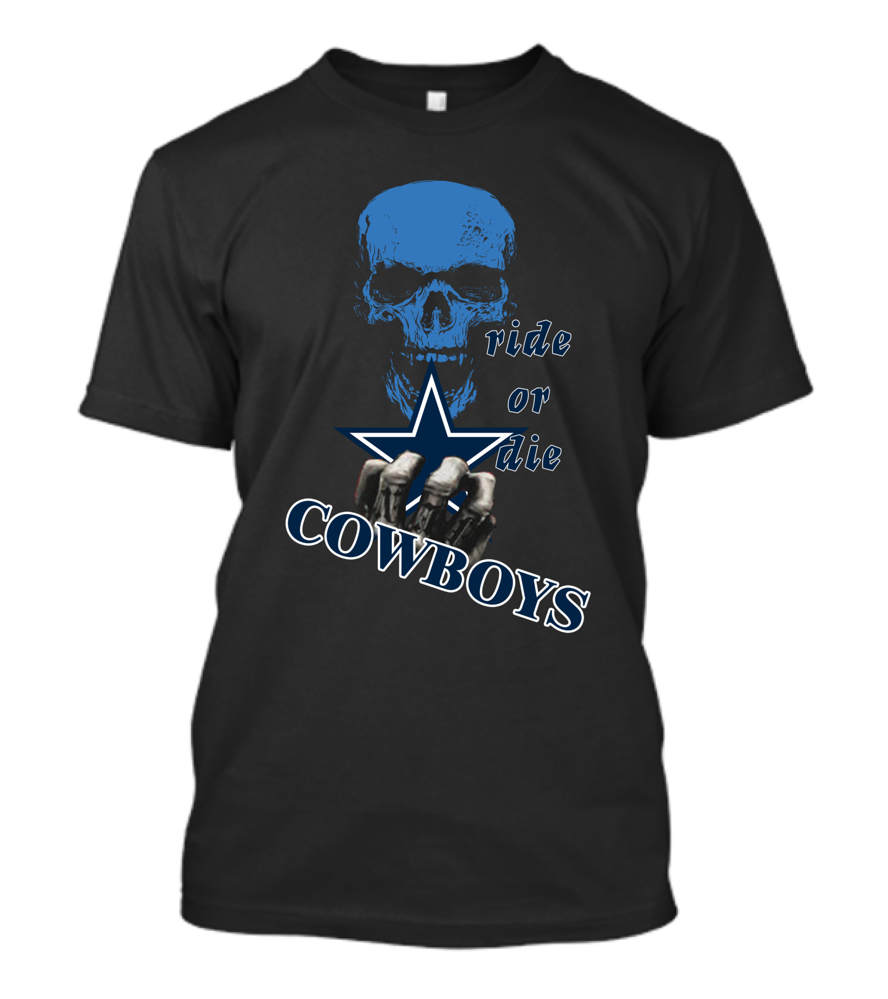 Cowboys Ride Or Die Skull Star Fan T-Shirt