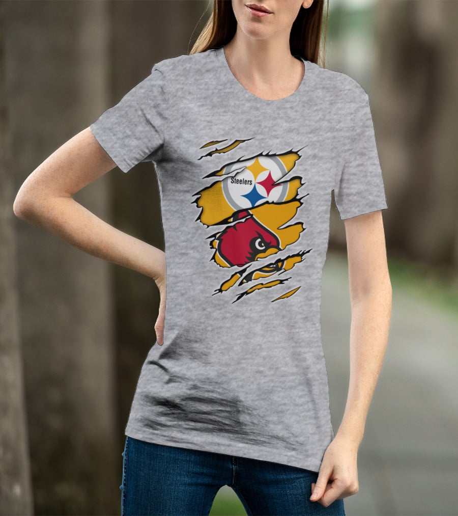 Steelers Louisville Cardinals Fan Crossover T-Shirt