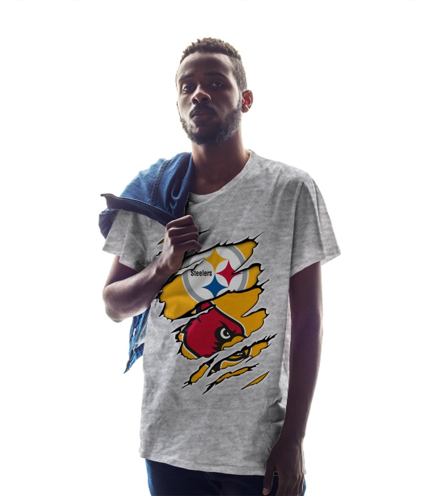 Steelers Louisville Cardinals Fan Crossover T-Shirt