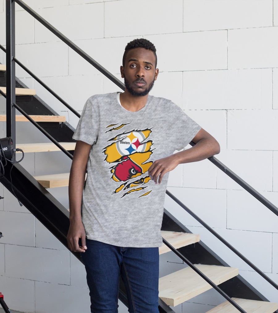 Steelers Louisville Cardinals Fan Crossover T-Shirt