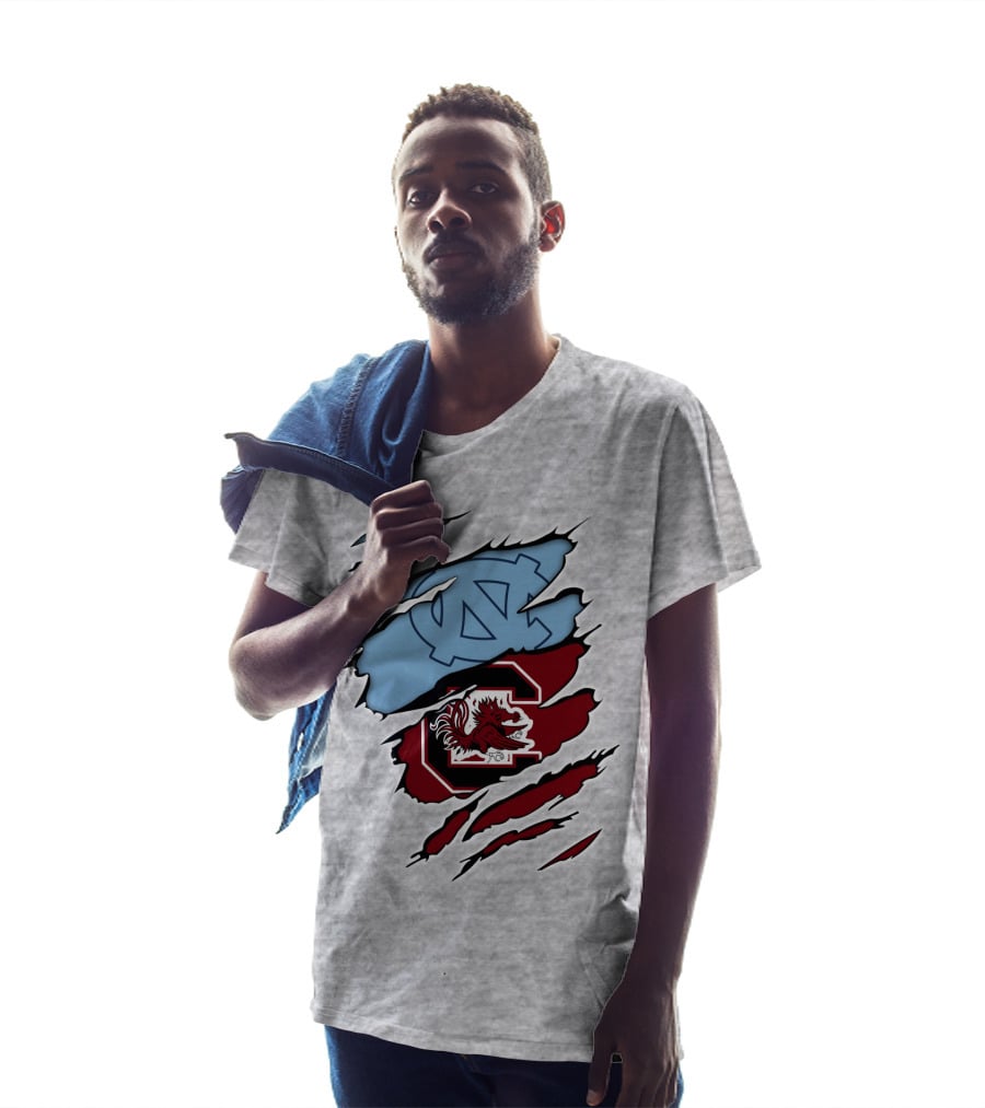 UNC Tar Heels South Carolina Gamecocks Rivalry Claw Marks T-Shirt