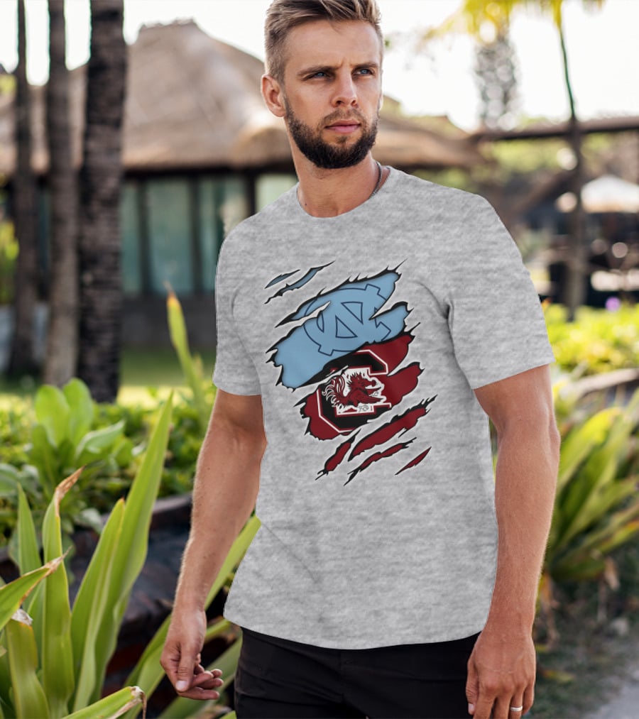 UNC Tar Heels South Carolina Gamecocks Rivalry Claw Marks T-Shirt