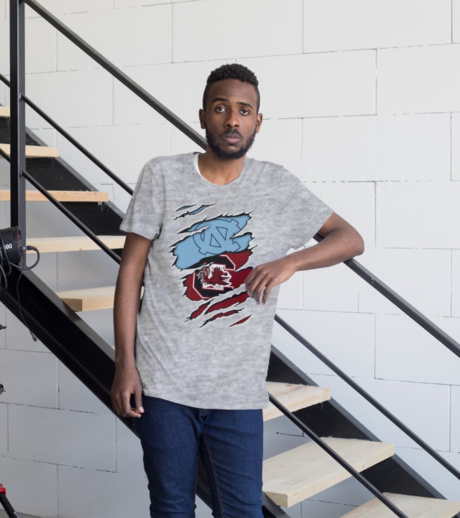 UNC Tar Heels South Carolina Gamecocks Rivalry Claw Marks T-Shirt