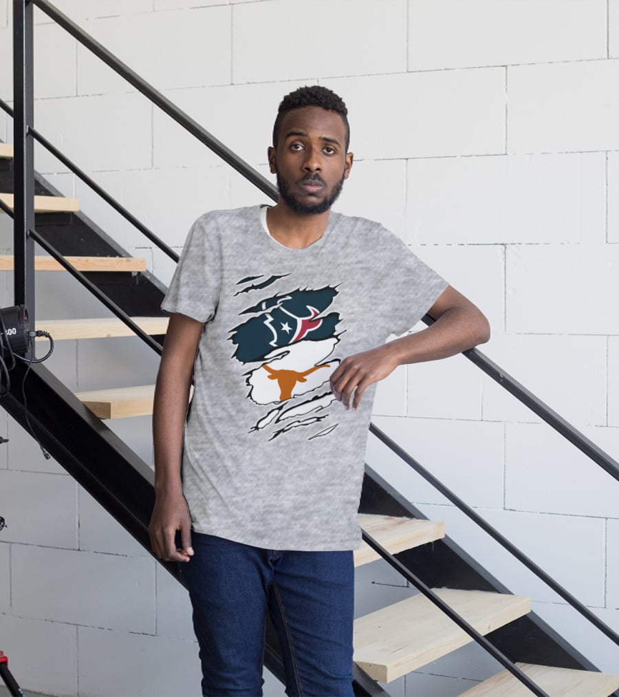 Texans Longhorns Logo Fusion T-Shirt