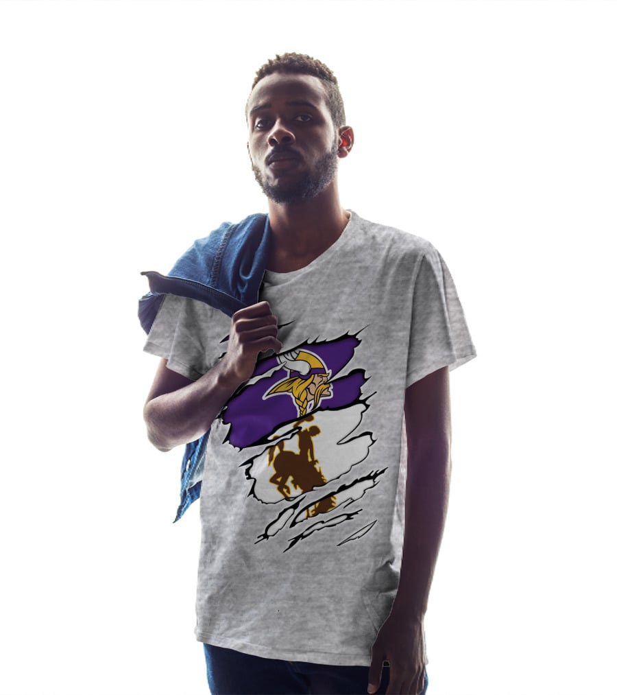 Vikings Wyoming Cowboy Ripped T-Shirt