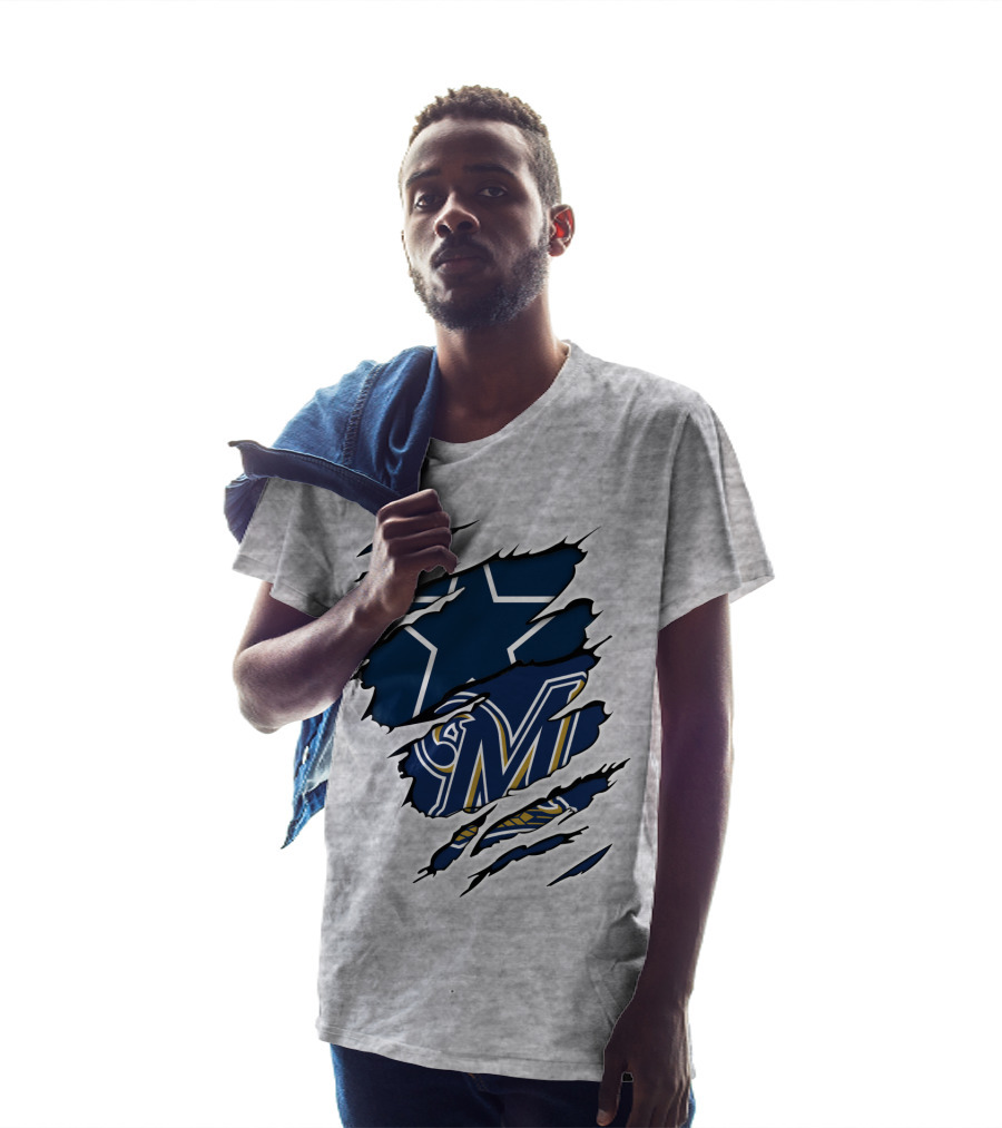 Dallas Cowboys Milwaukee Brewers Rip T-Shirt