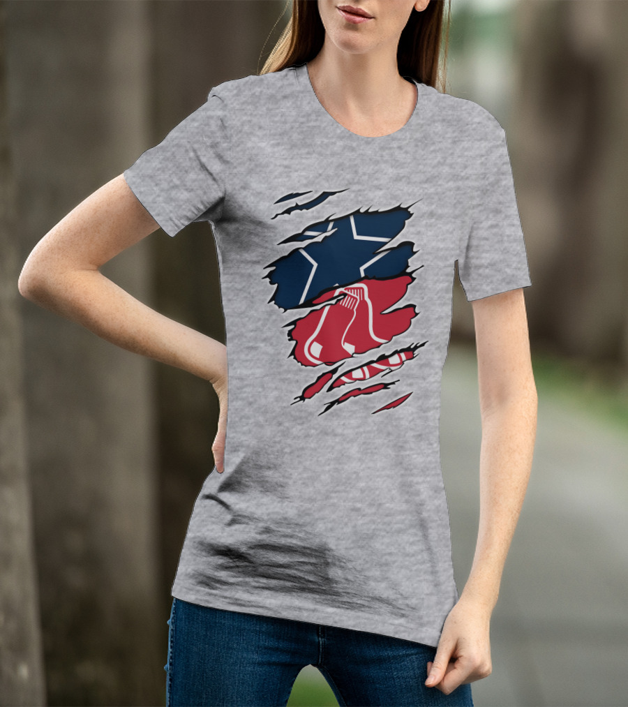 Cowboys Red Sox Logo Mashup T-Shirt