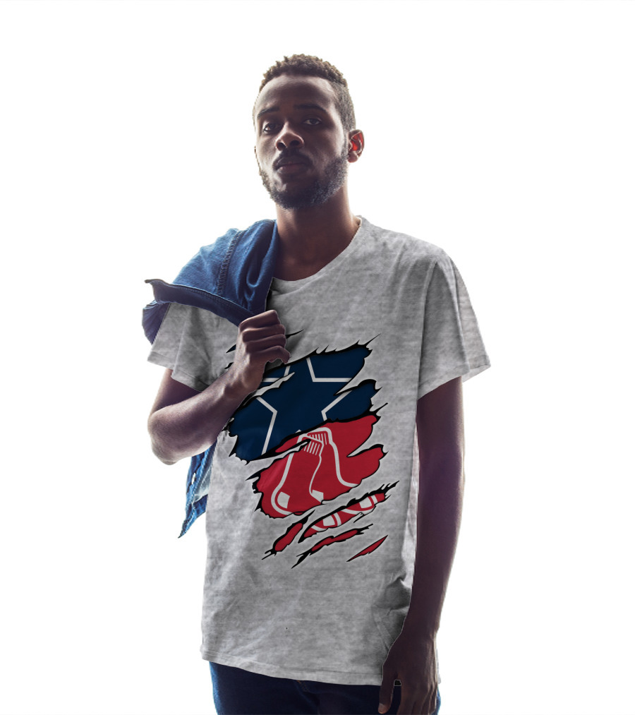 Cowboys Red Sox Logo Mashup T-Shirt