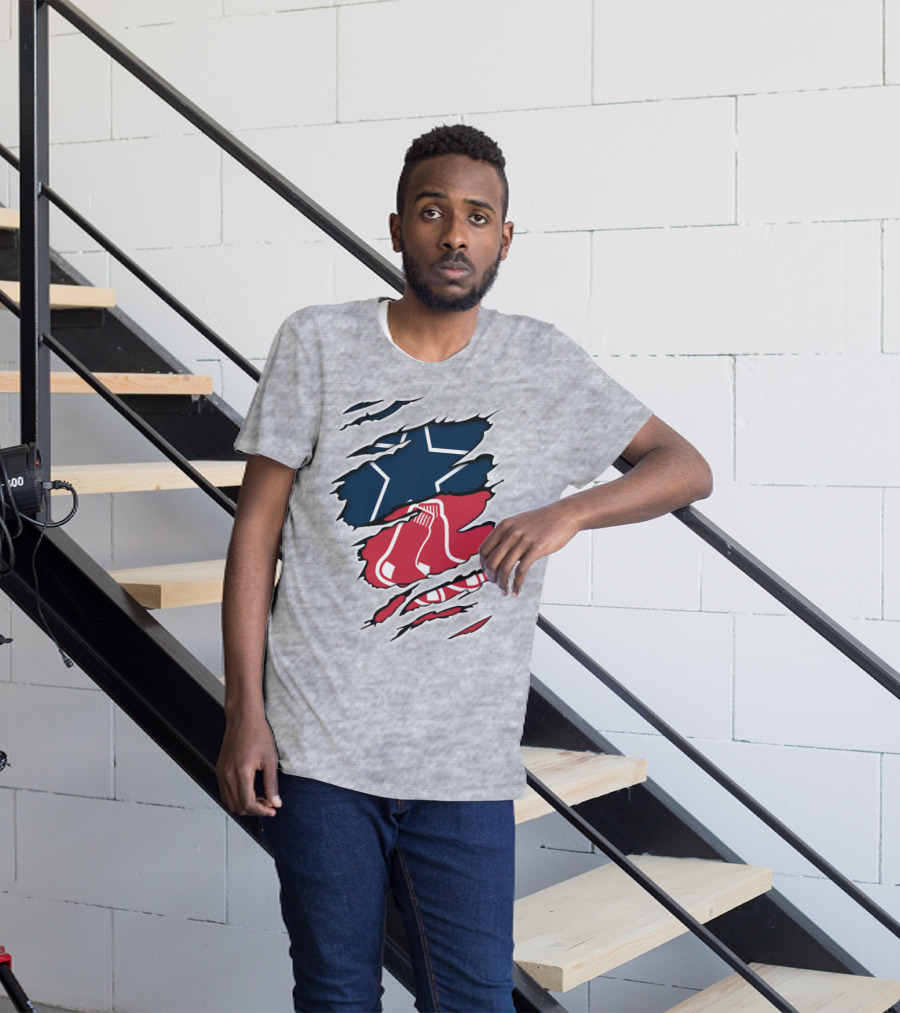 Cowboys Red Sox Logo Mashup T-Shirt