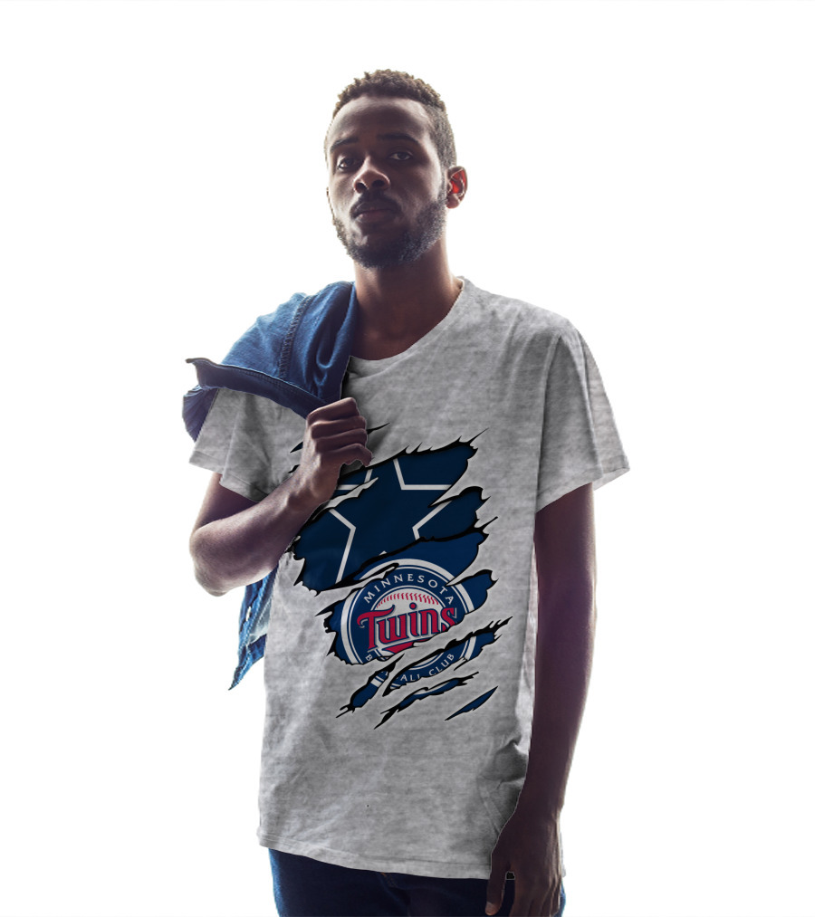 Minnesota Twins Dallas Cowboys Logo Mashup T-Shirt