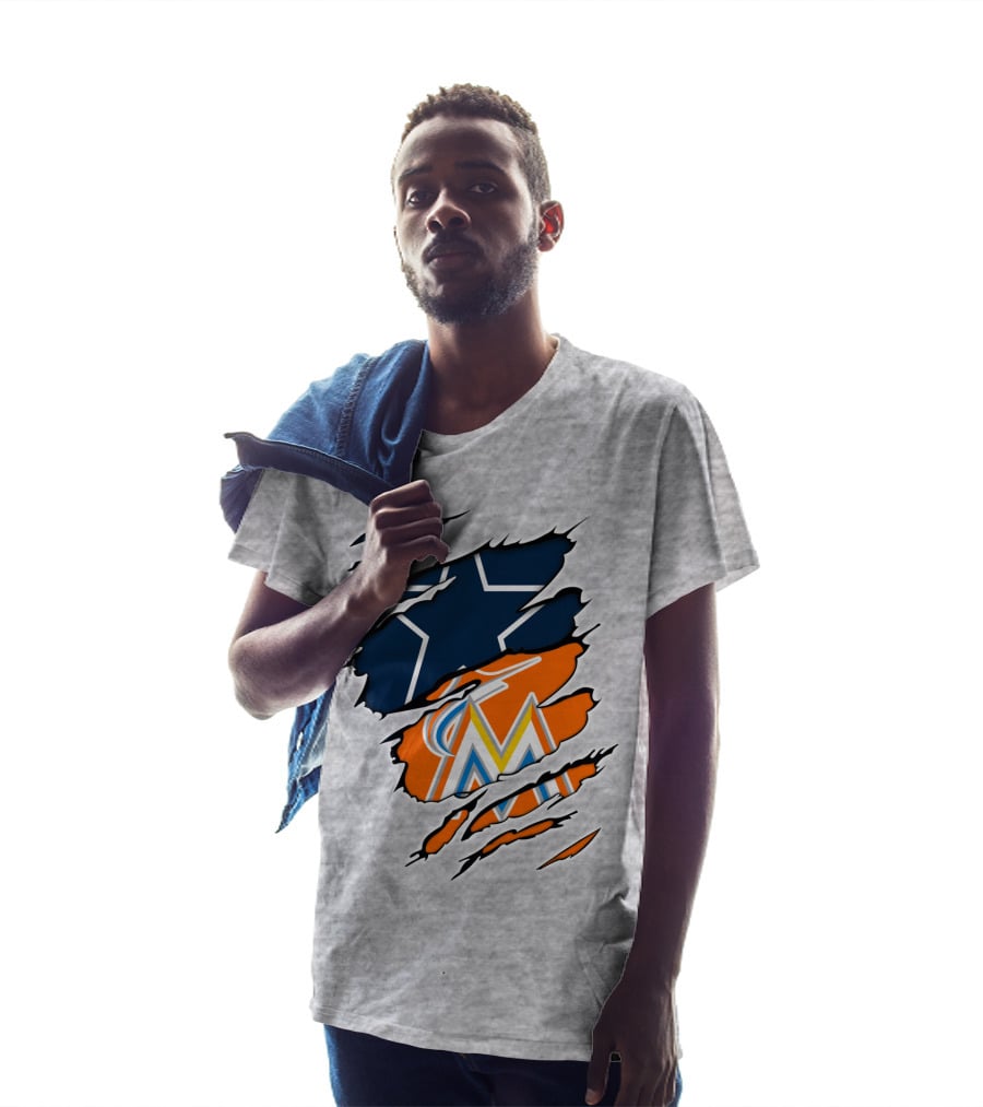 Cowboys Marlins Logo Tear T-Shirt