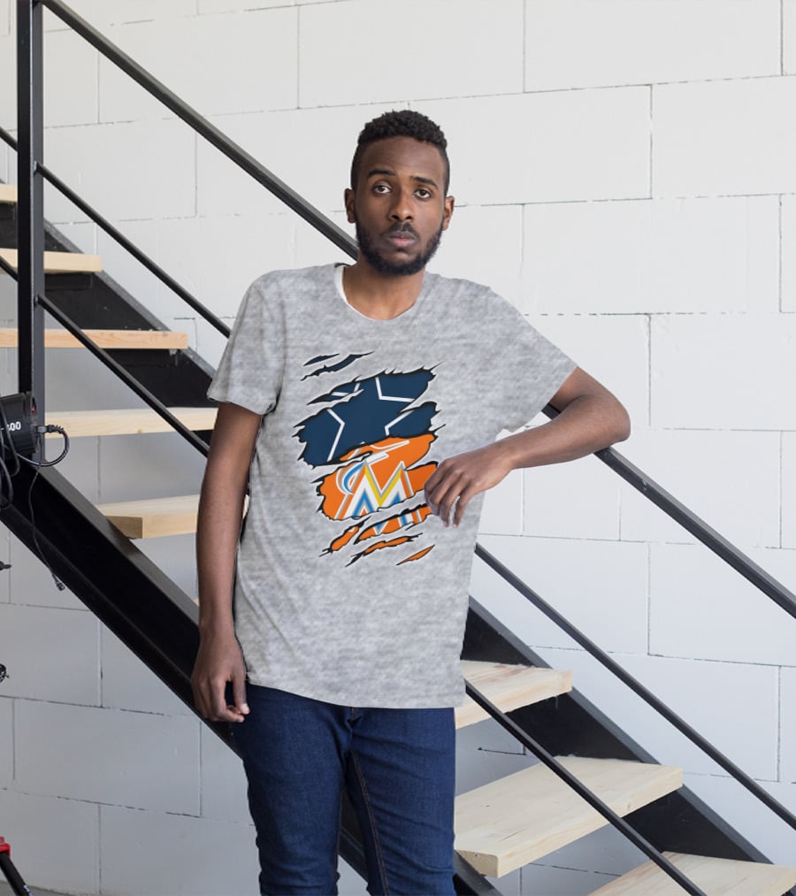 Cowboys Marlins Logo Tear T-Shirt