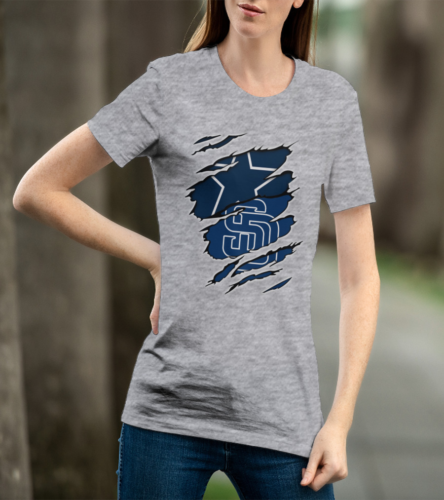 Cowboys Padres Cowboys Logo Mashup T-Shirt
