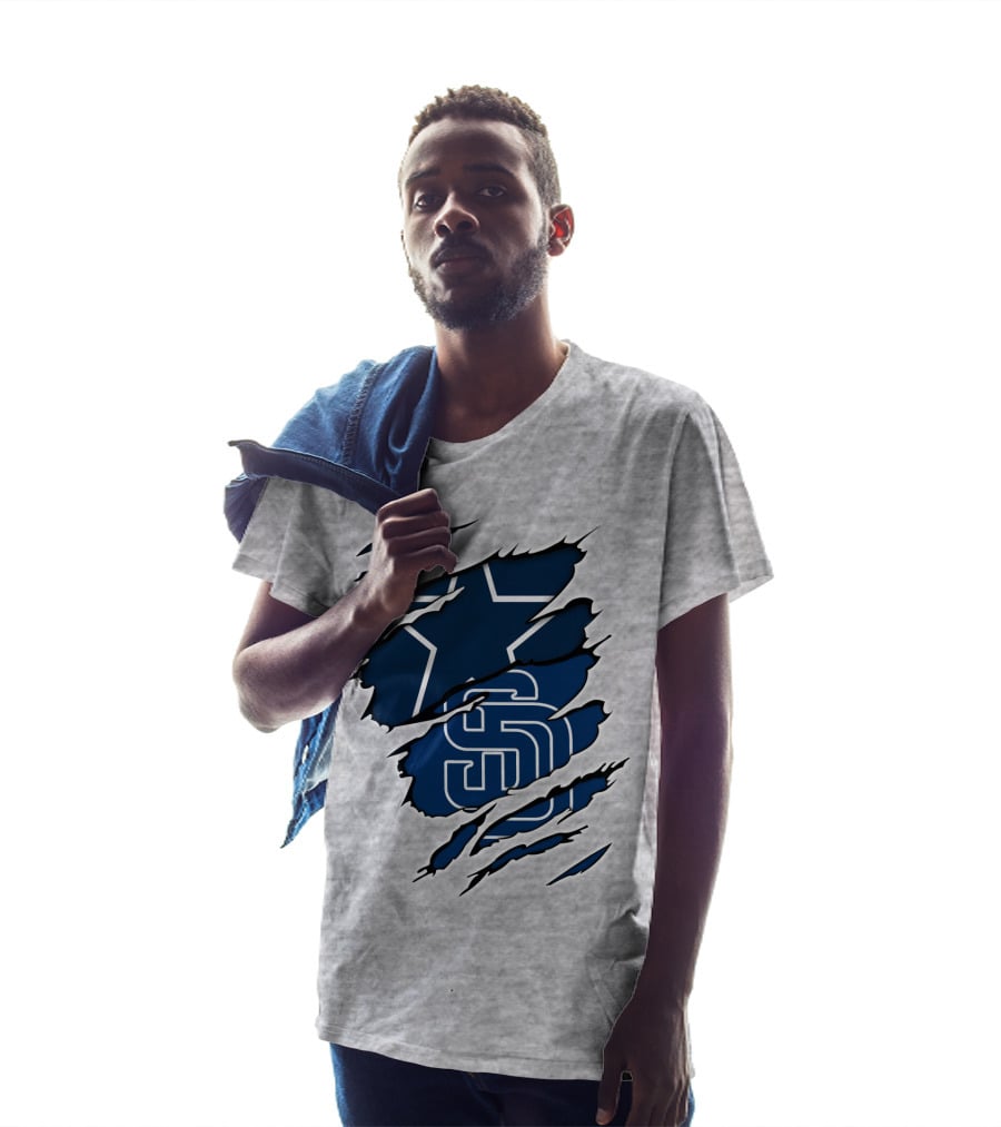 Cowboys Padres Cowboys Logo Mashup T-Shirt