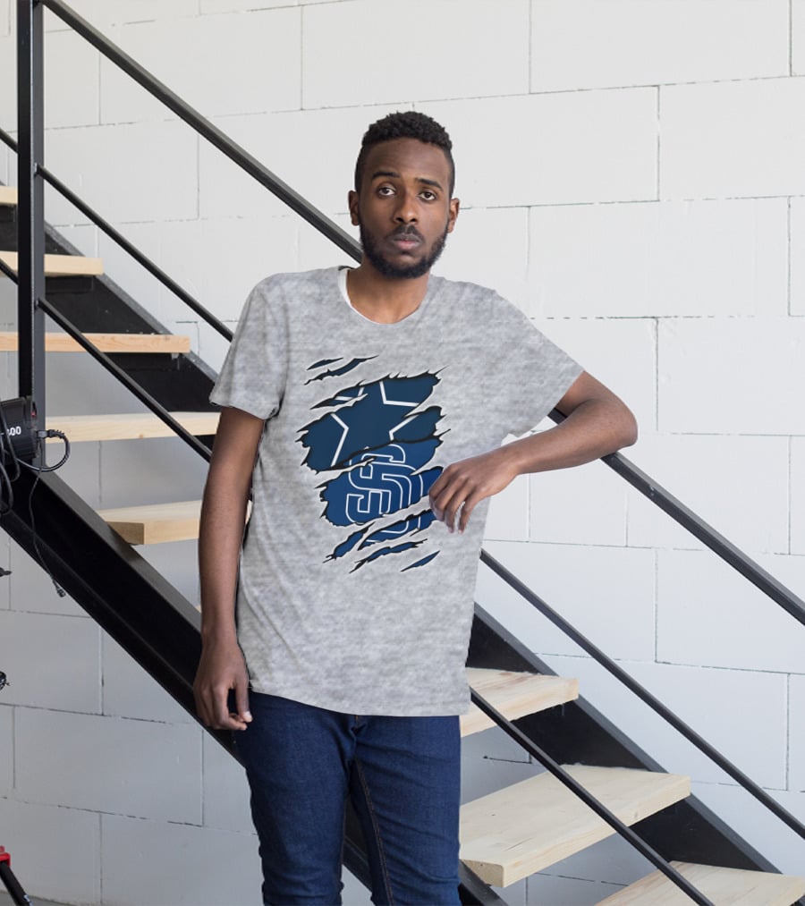 Cowboys Padres Cowboys Logo Mashup T-Shirt