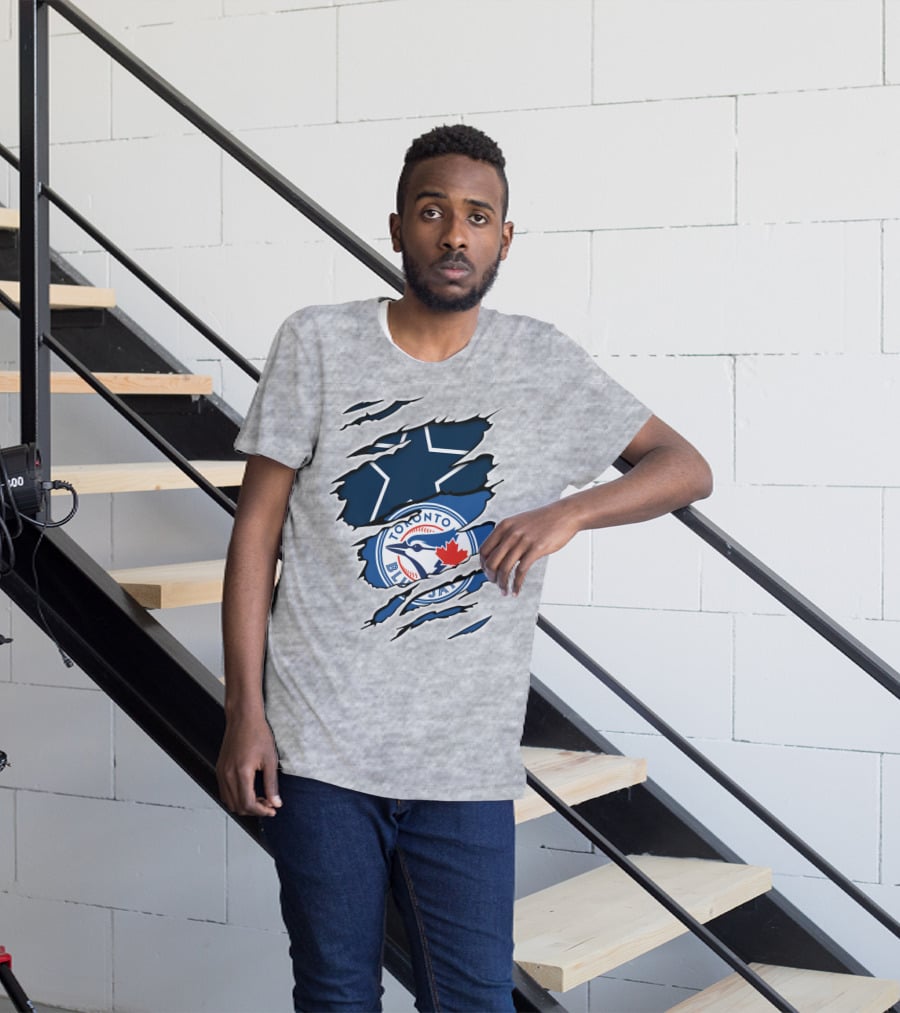 Toronto Blue Jays Dallas Cowboys Ripped T-Shirt