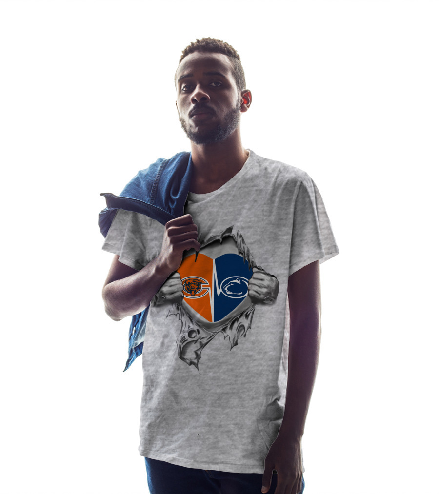 Chicago Bears Penn State Heart Fusion T-Shirt