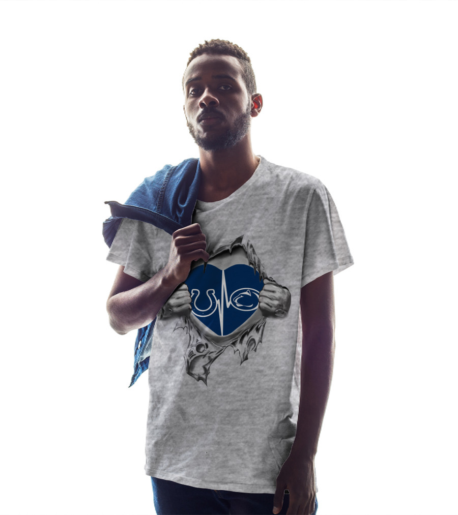 Colts Penn State Heartbeat Tear Design Colts Logo Penn State T-Shirt