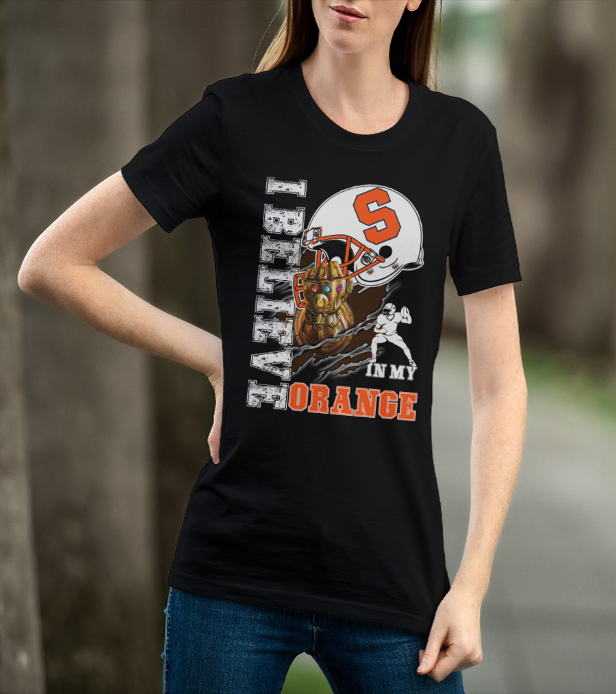 I Believe In My Orange Infinity Gauntlet Football S Helmet Fan T-Shirt