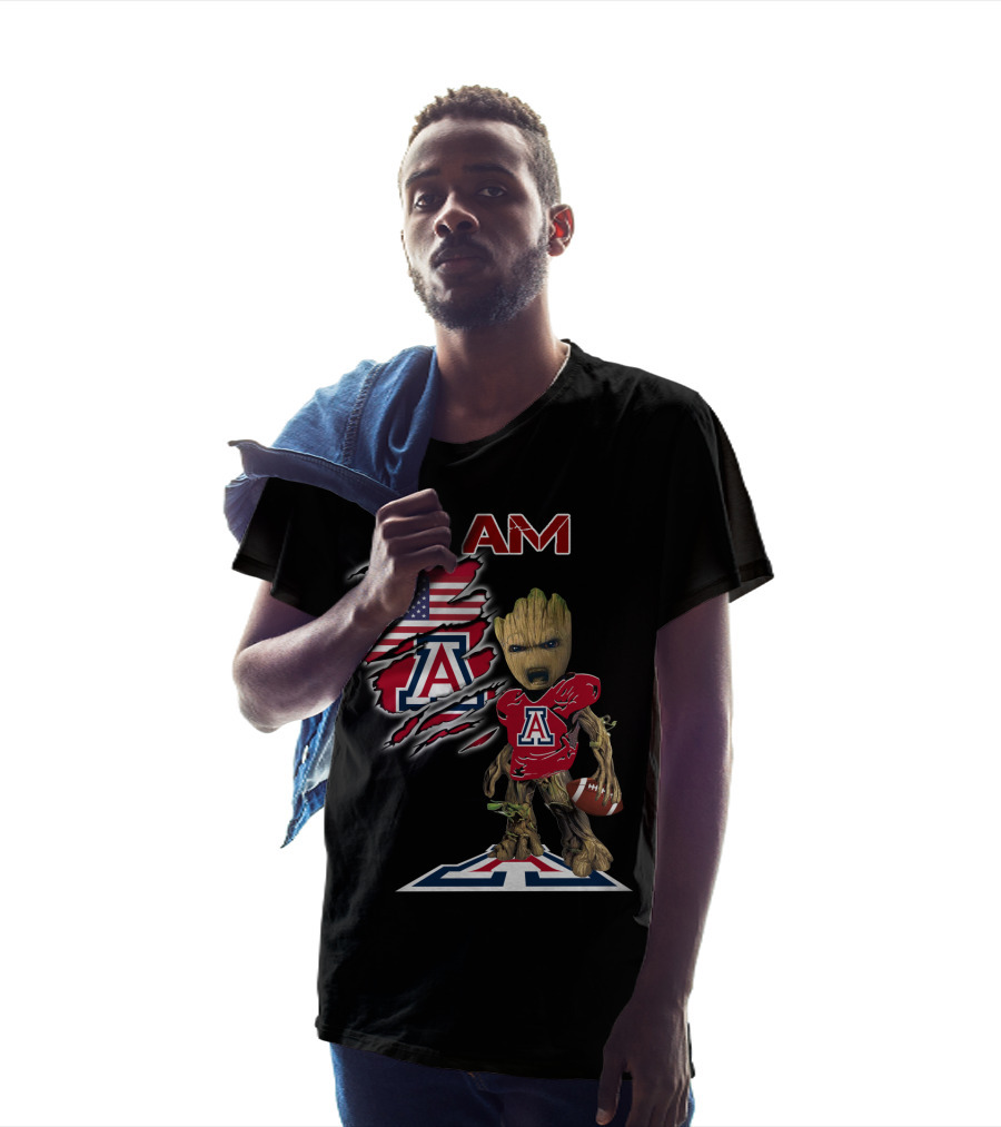 I Am Arizona Baby Groot University Of Arizona Wildcats Football Fan T-Shirt