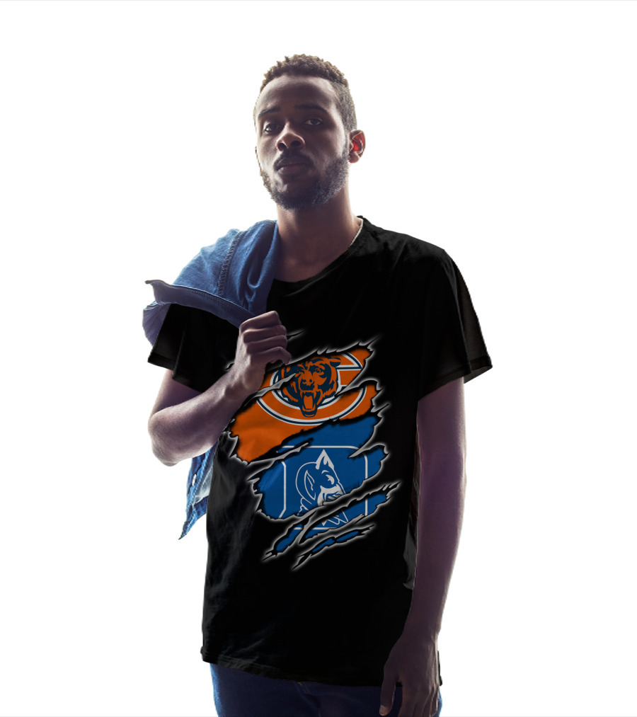 Chicago Bears Duke Blue Devils Claw Tear T-Shirt