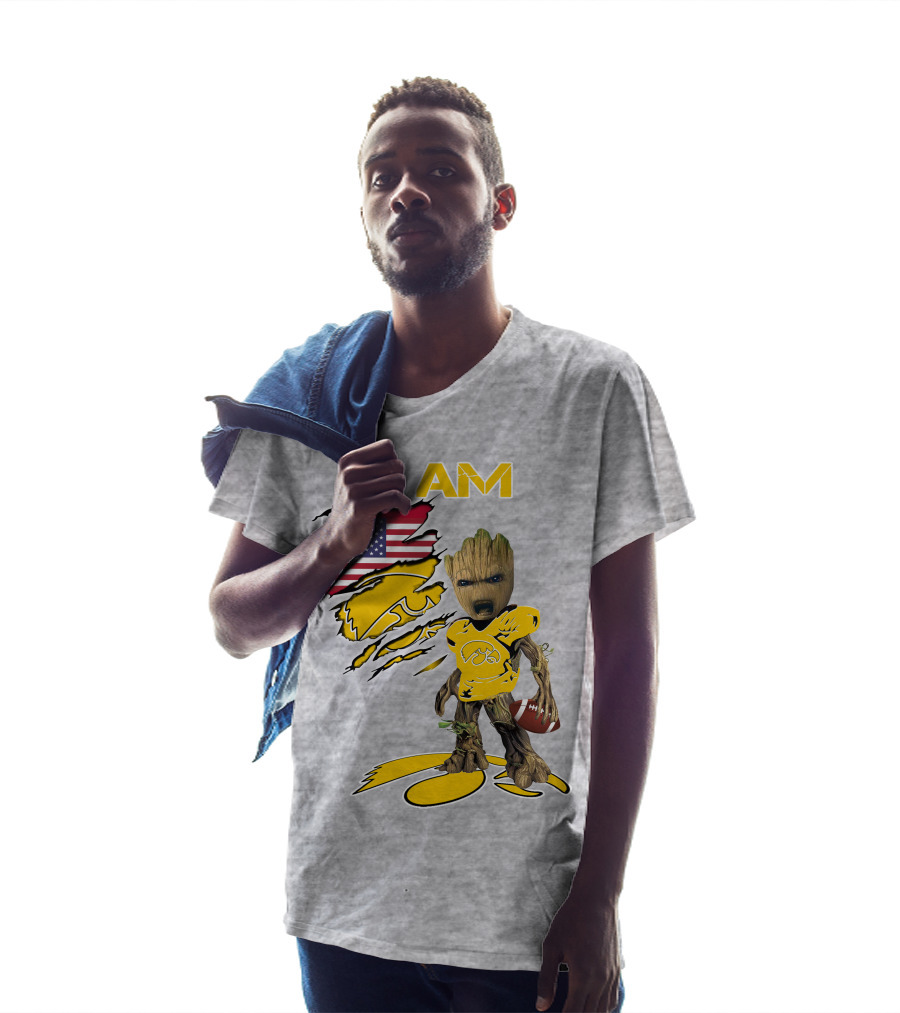 I Am Hawkeyes Baby Groot American Football T-Shirt