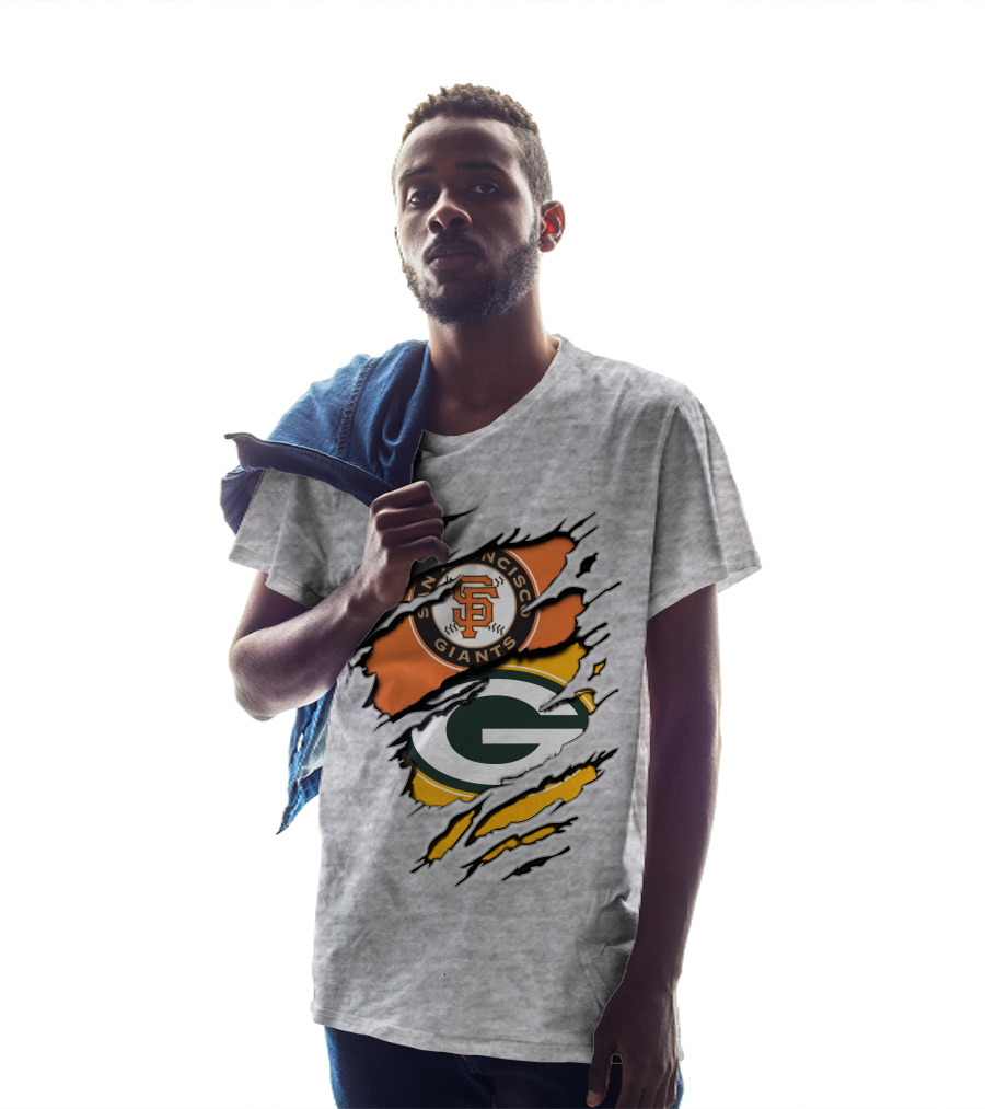 San Francisco Giants And Green Bay Packers Combined T-Shirt