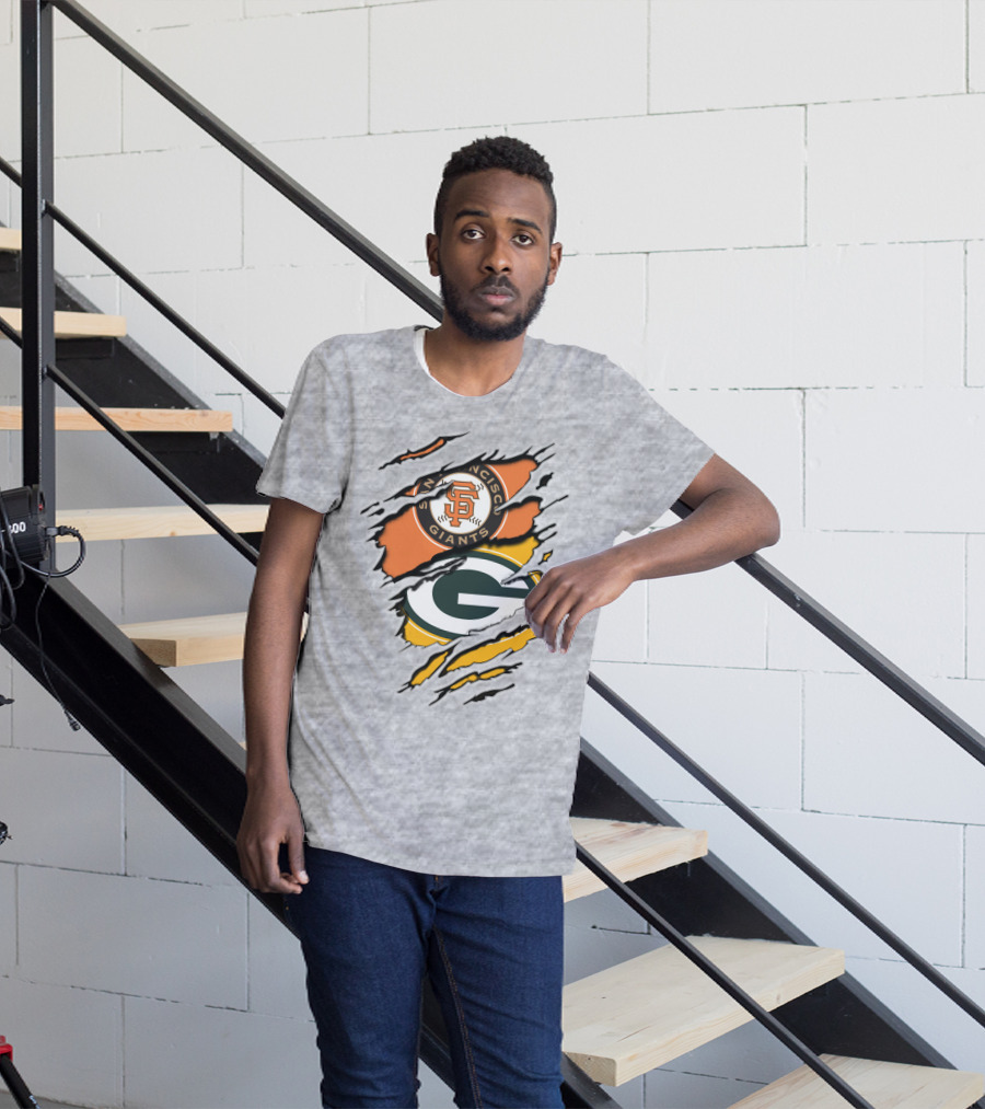 San Francisco Giants And Green Bay Packers Combined T-Shirt