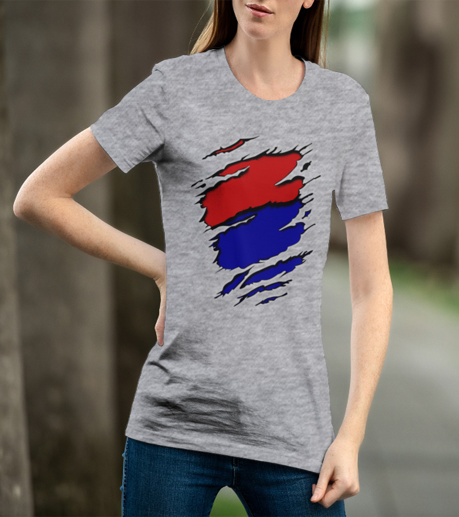 Buc Du Red Blue Claw Marks T-Shirt