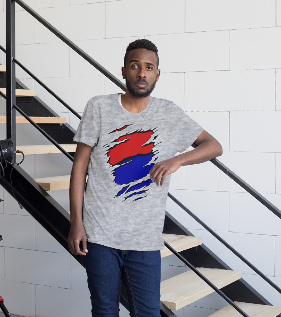 Buc Du Red Blue Claw Marks T-Shirt