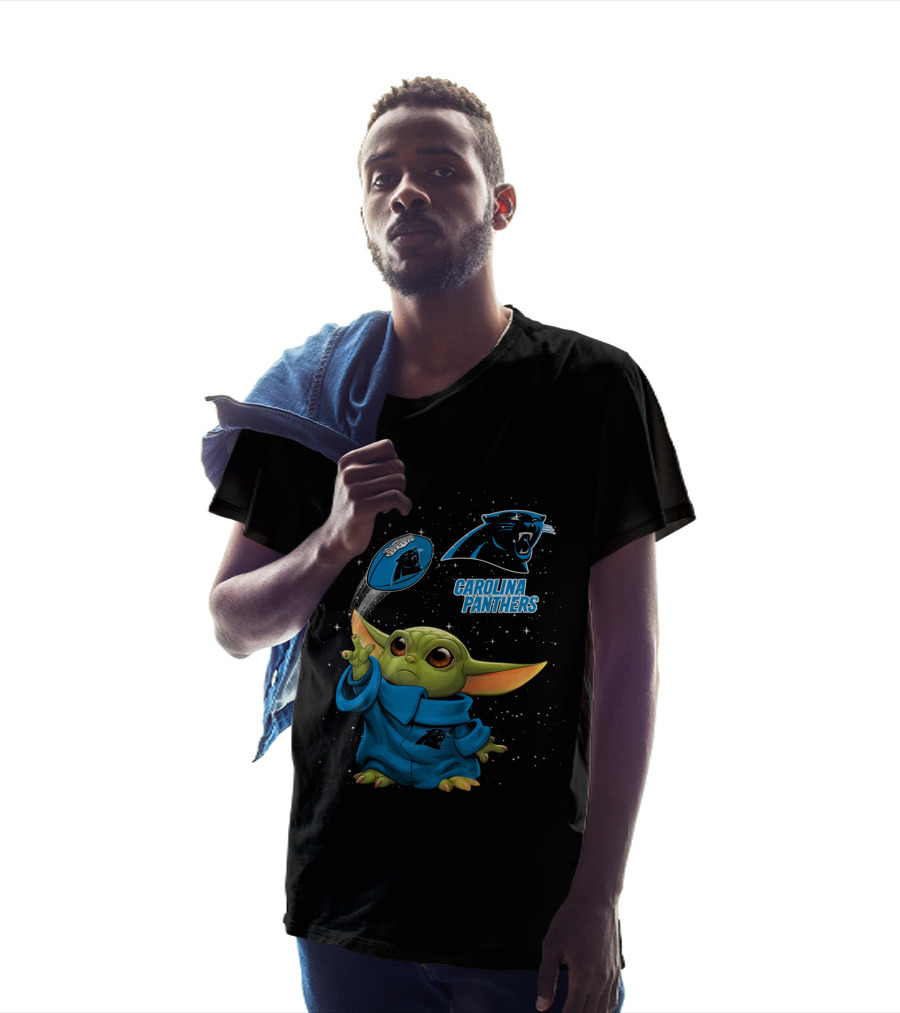 Baby Yoda Carolina Panthers Football Force Fan Gear T-Shirt